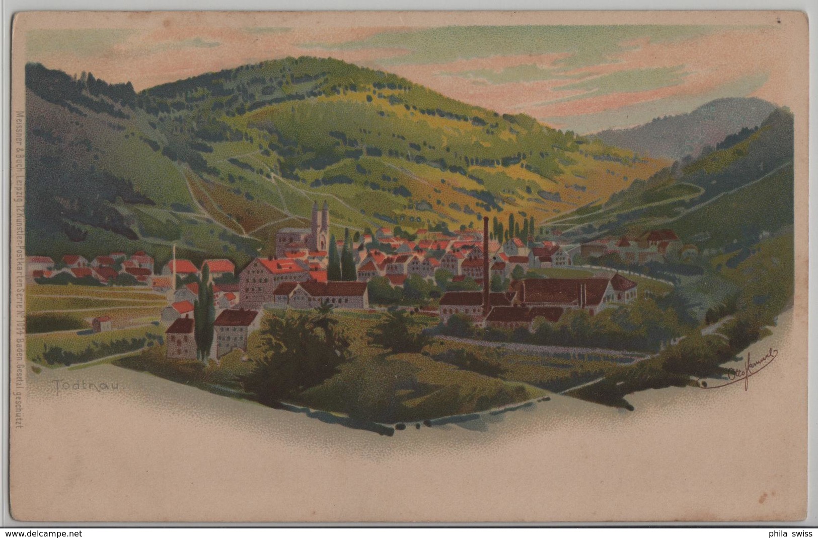 Gruss Aus Todtnau I/W. - Totalansicht - Lithographie Litho - Todtnau