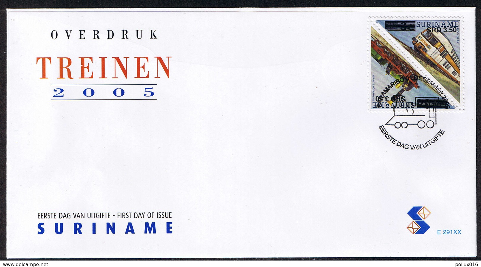 Surinam / Suriname 2005 FDC 291xx Trein Train Zug Overprint - Suriname