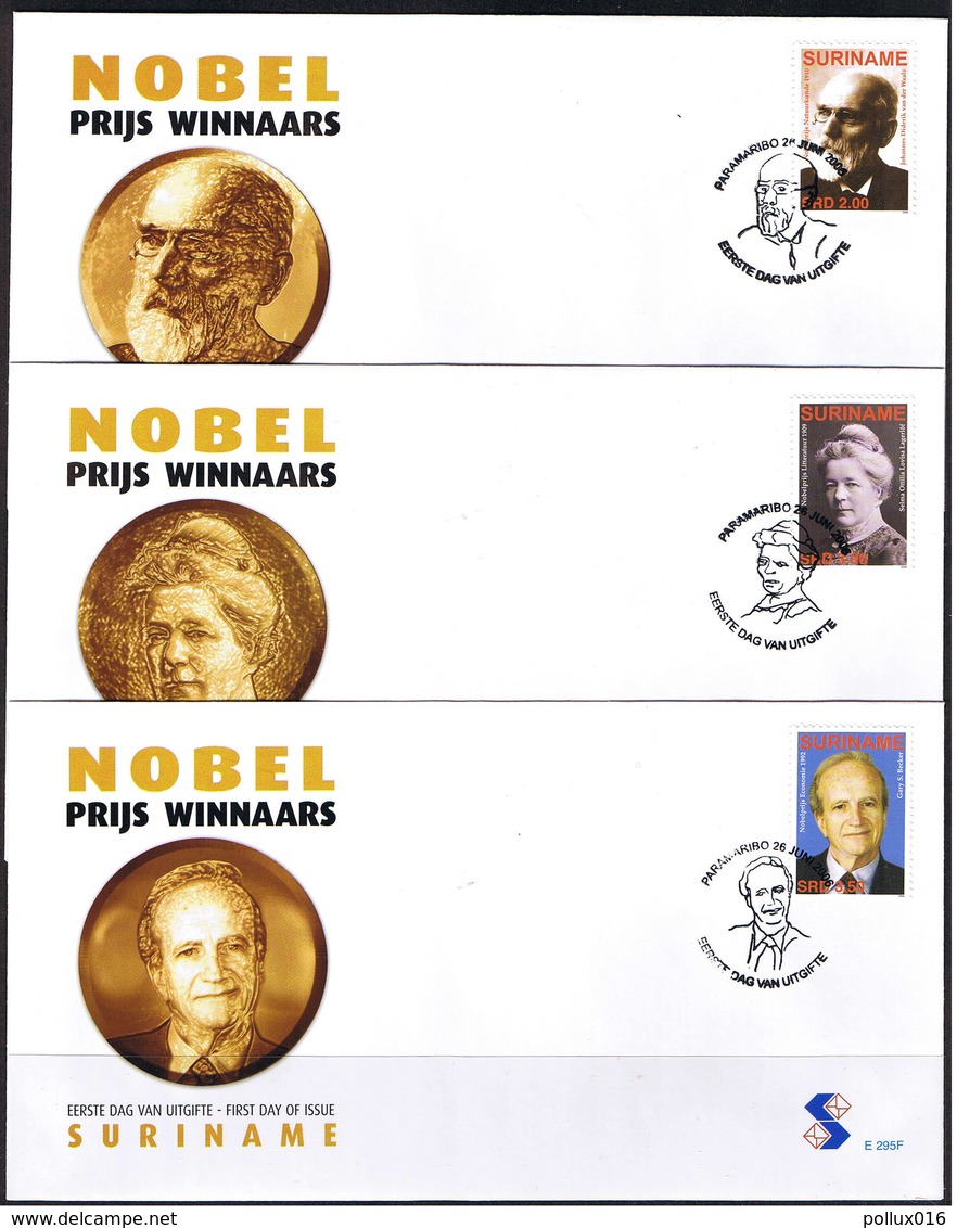 Surinam / Suriname 2006 FDC 295a/f Nobel Laureaten Nobel Price Winners Nobel Preistrager - Suriname