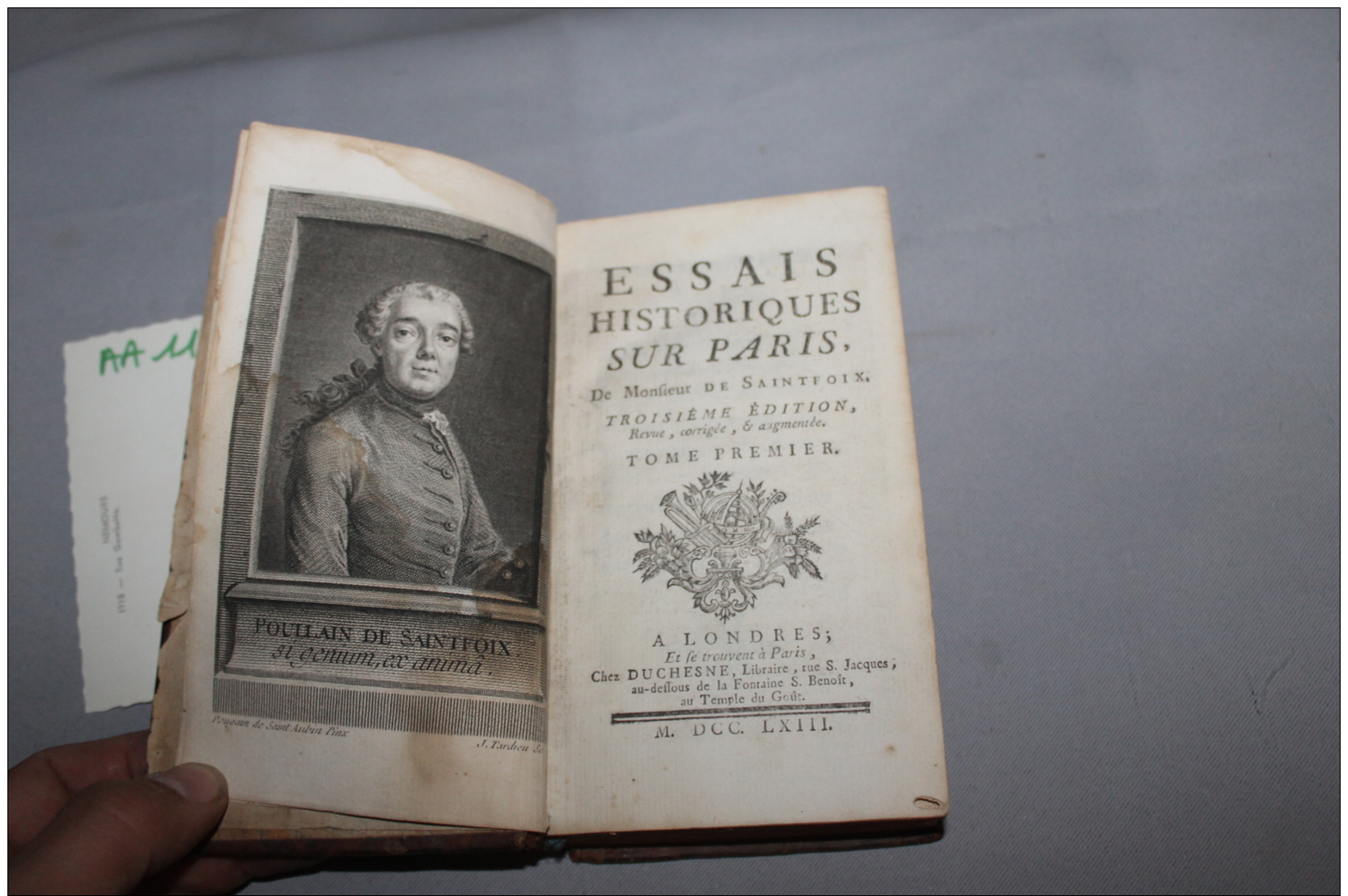 Essai Historique Sur Paris Tome I 1763 - 1701-1800