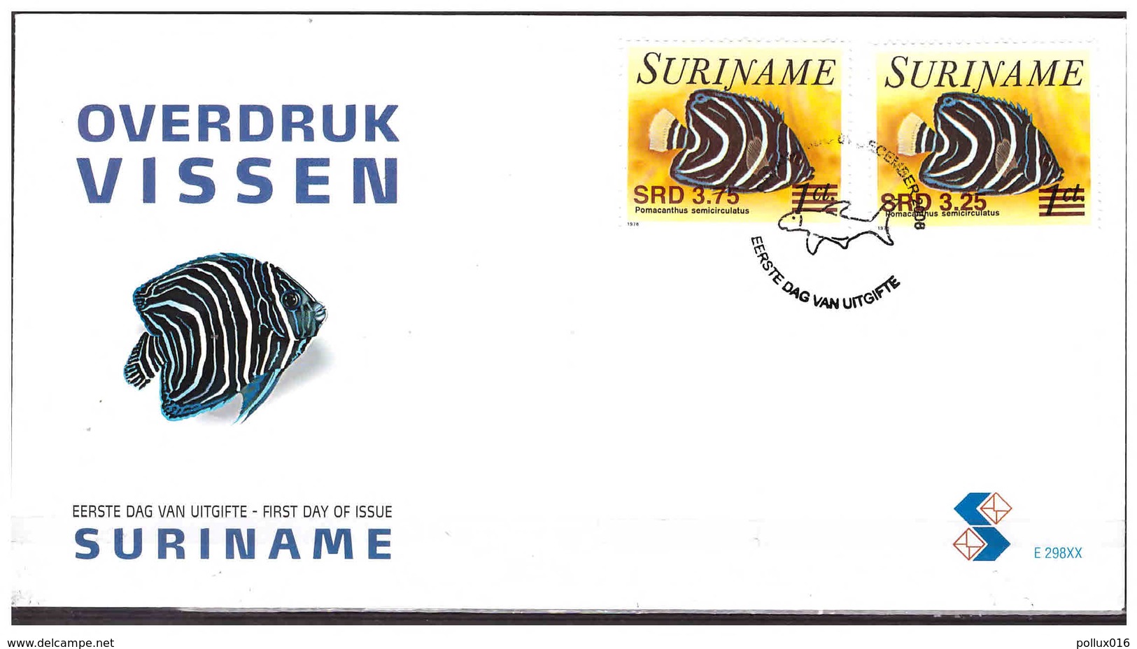 Surinam / Suriname 2006 FDC 298xx Vissen Fishes Fischen Poisson Overprint - Suriname