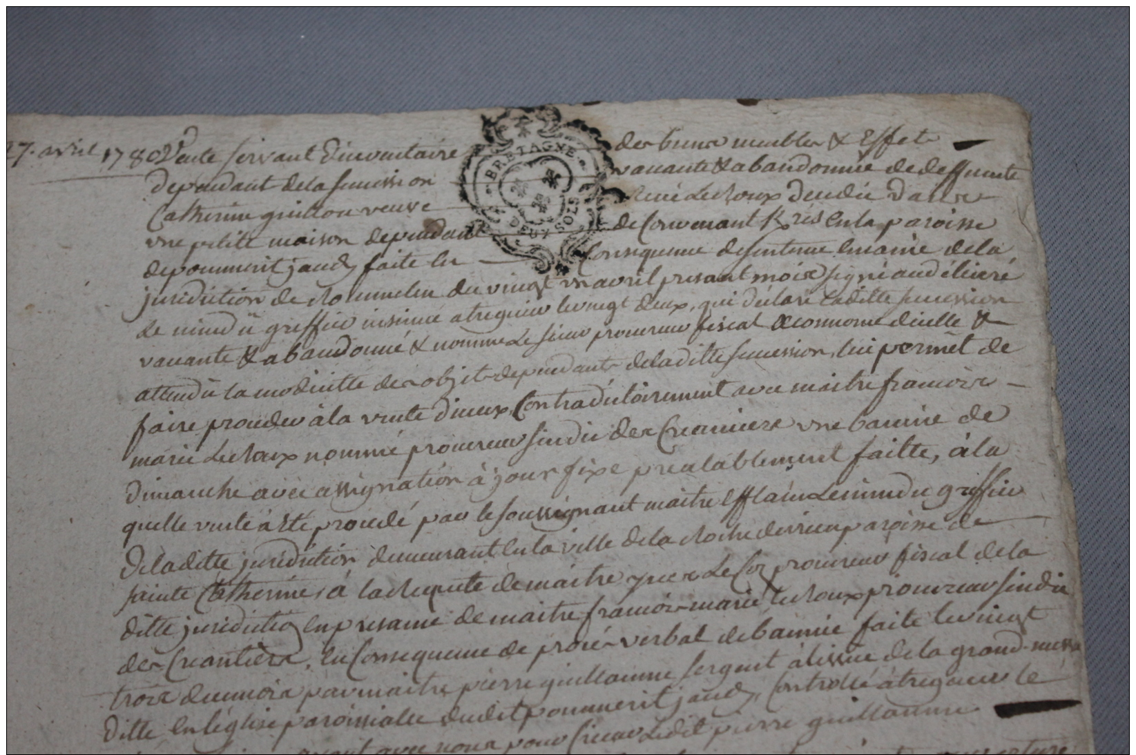 Acte Notarié 1780 Pommerit (Cote D'armor) - Documents Historiques