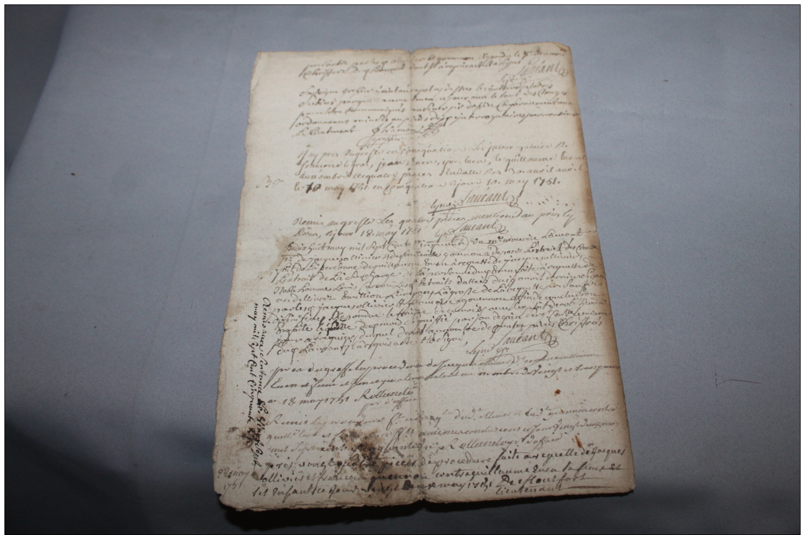 Feuille De Greffe 1751 (Cote D'armor) - Documents Historiques