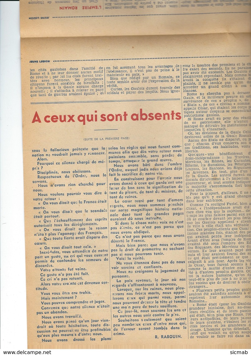 LÉGION FRANÇAISE Ds COMBATTANTS Et Ds VOLONTAIRES De La RÉVOLUTION NATIO. JEUNE LÉGION N°17 AOÛT 43 - Guerre 1939-45