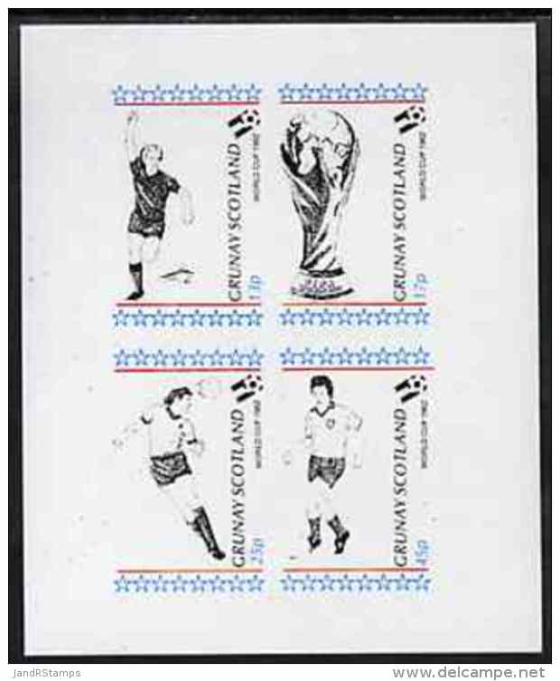 57414 Grunay 1982 Football World Cup Imperf Sheetlet Containing Set Of 4 Values Unmounted Mint - 1982 – Spain