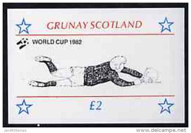 57416 Grunay 1982 Football World Cup Imperf Deluxe Sheet (2 Value) Unmounted Mint - 1982 – Spain