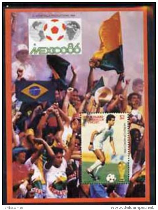 14981 St Vincent - Union Island 1986 World Cup Football $2 M/sheet (Algeria) Unlisted By SG Unmounted Mint - 1986 – Mexico