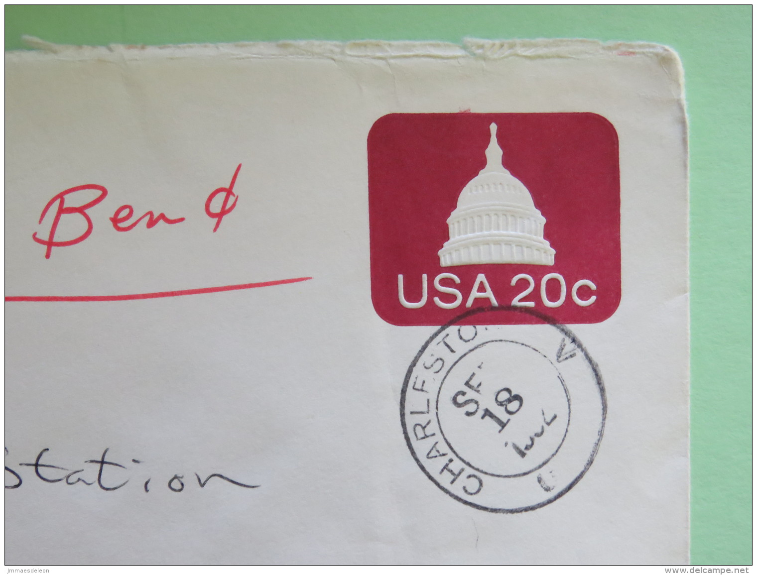 USA 1982 Stationery Cover Capitol 20 C From Charlestown To Wausan - 1981-00
