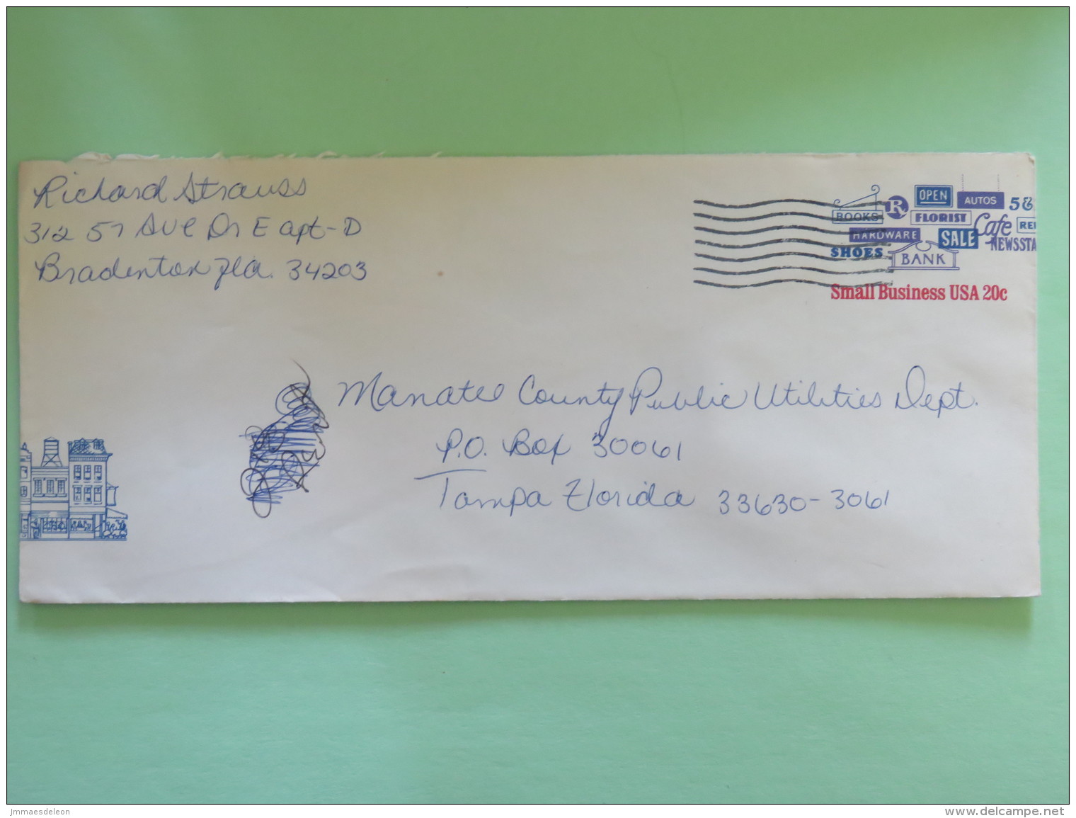 USA 1984 Stationery Cover Small Business 20 C From Bradenton To Tampa - 1981-00