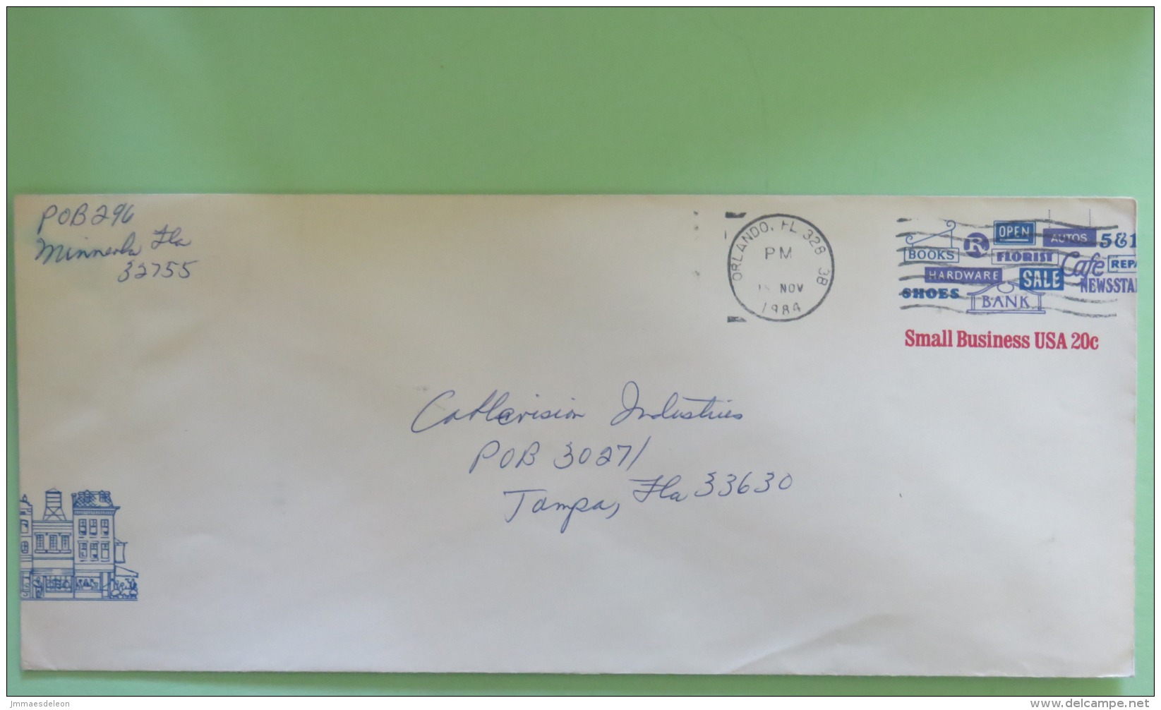 USA 1984 Stationery Cover Small Business 20 C From Orlando To Tampa - 1981-00