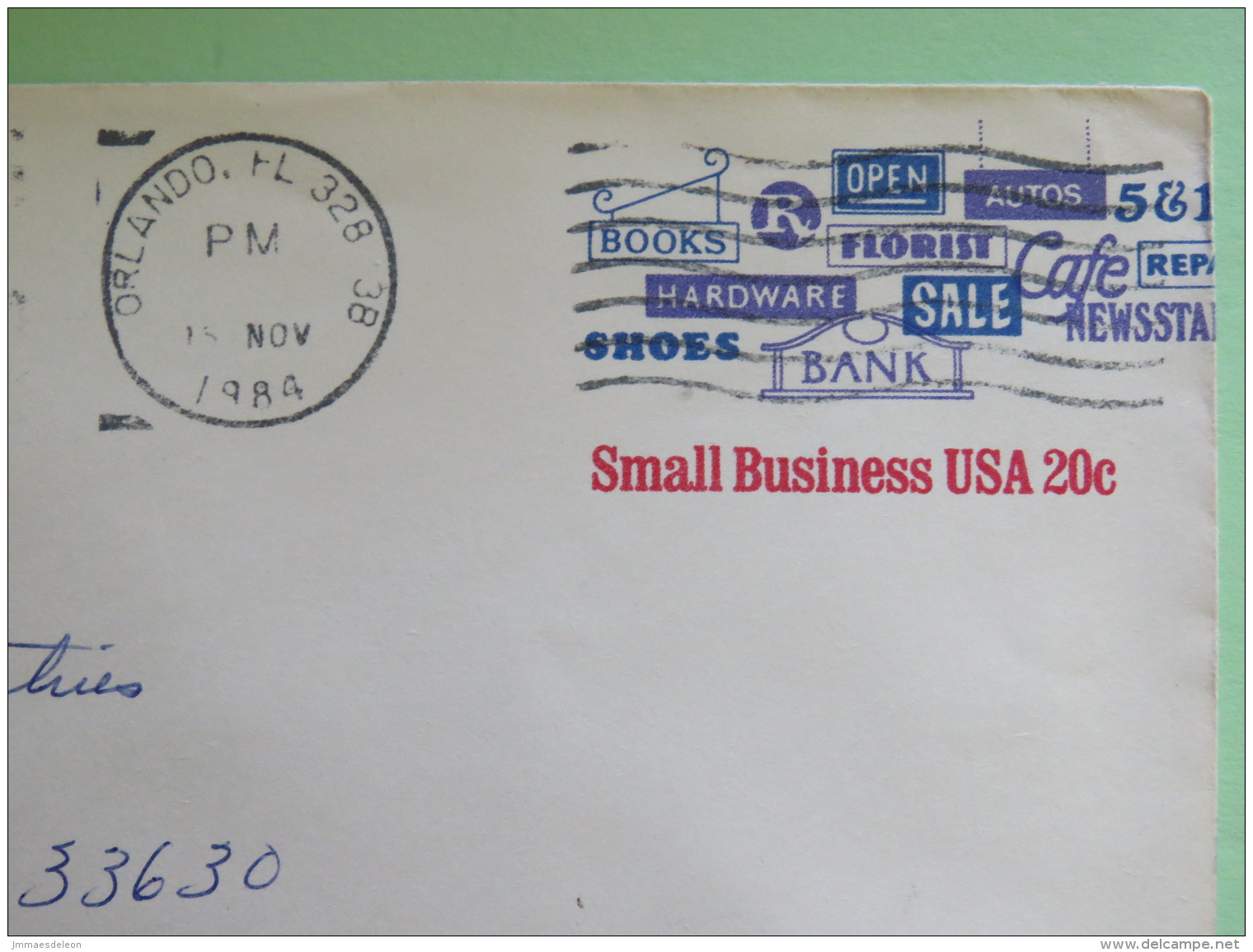 USA 1984 Stationery Cover Small Business 20 C From Orlando To Tampa - 1981-00