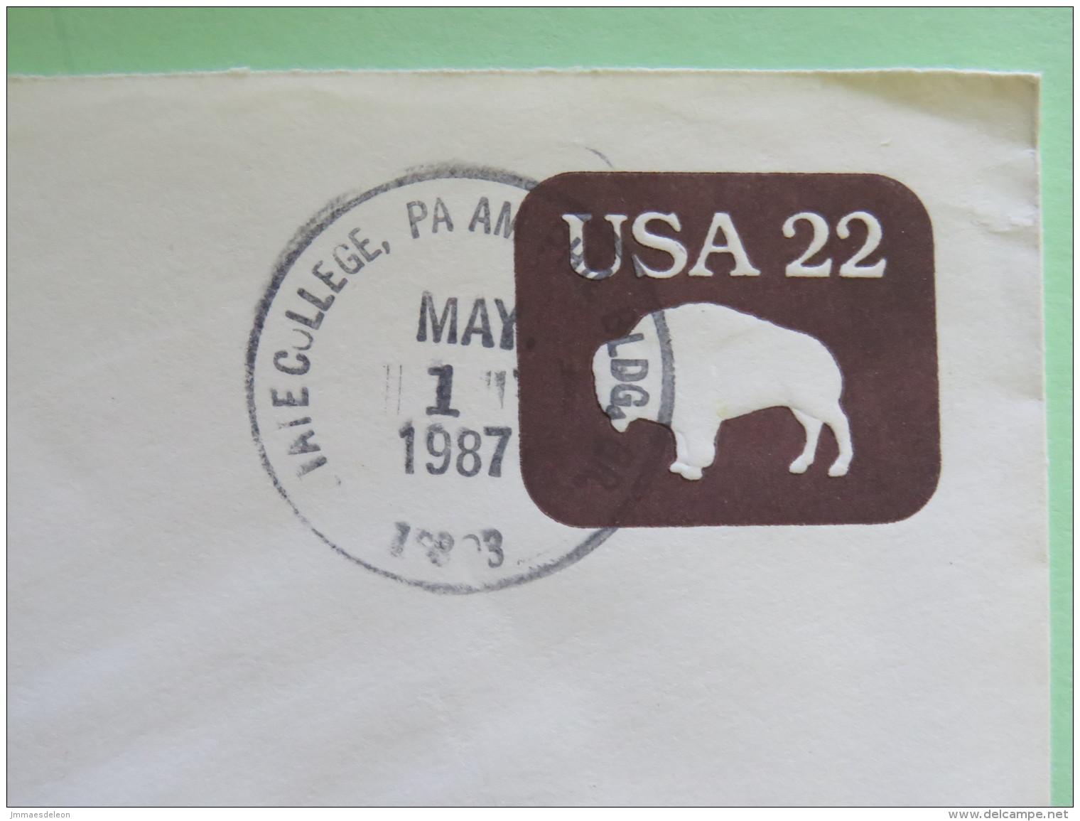 USA 1987 Stationery Cover Buffalo 22 C From State College - 1981-00