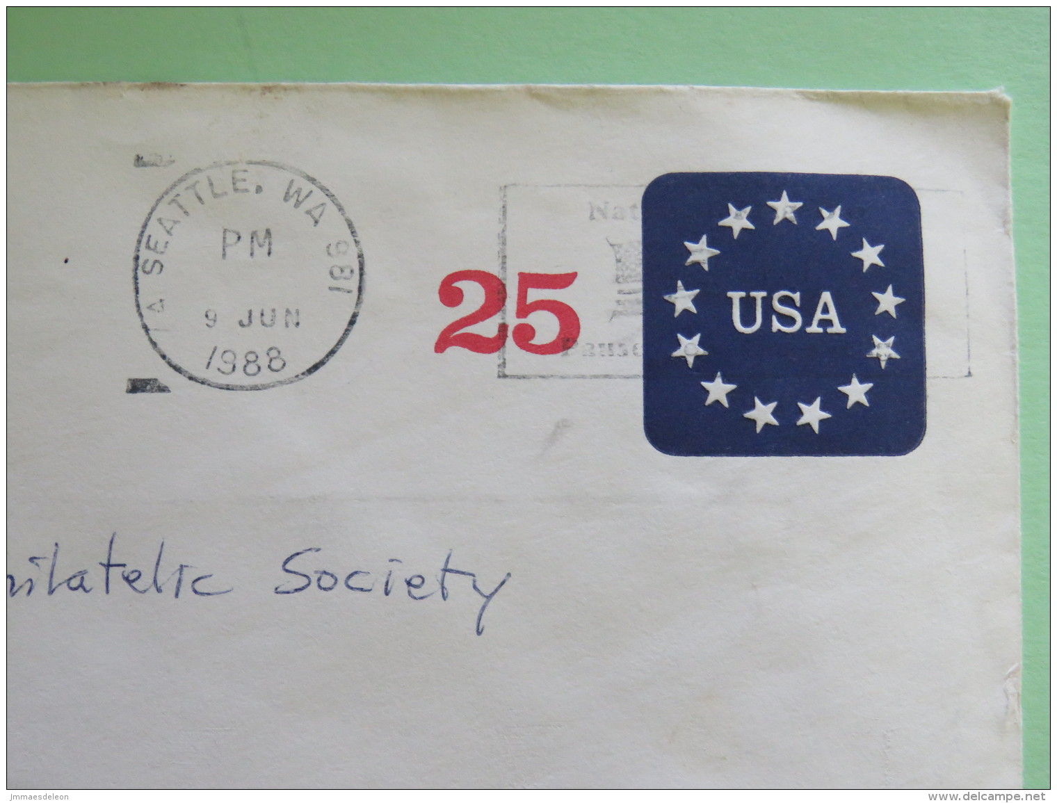 USA 1988 Stationery Cover Stars 25 C From Seattle To Wausau - 1981-00