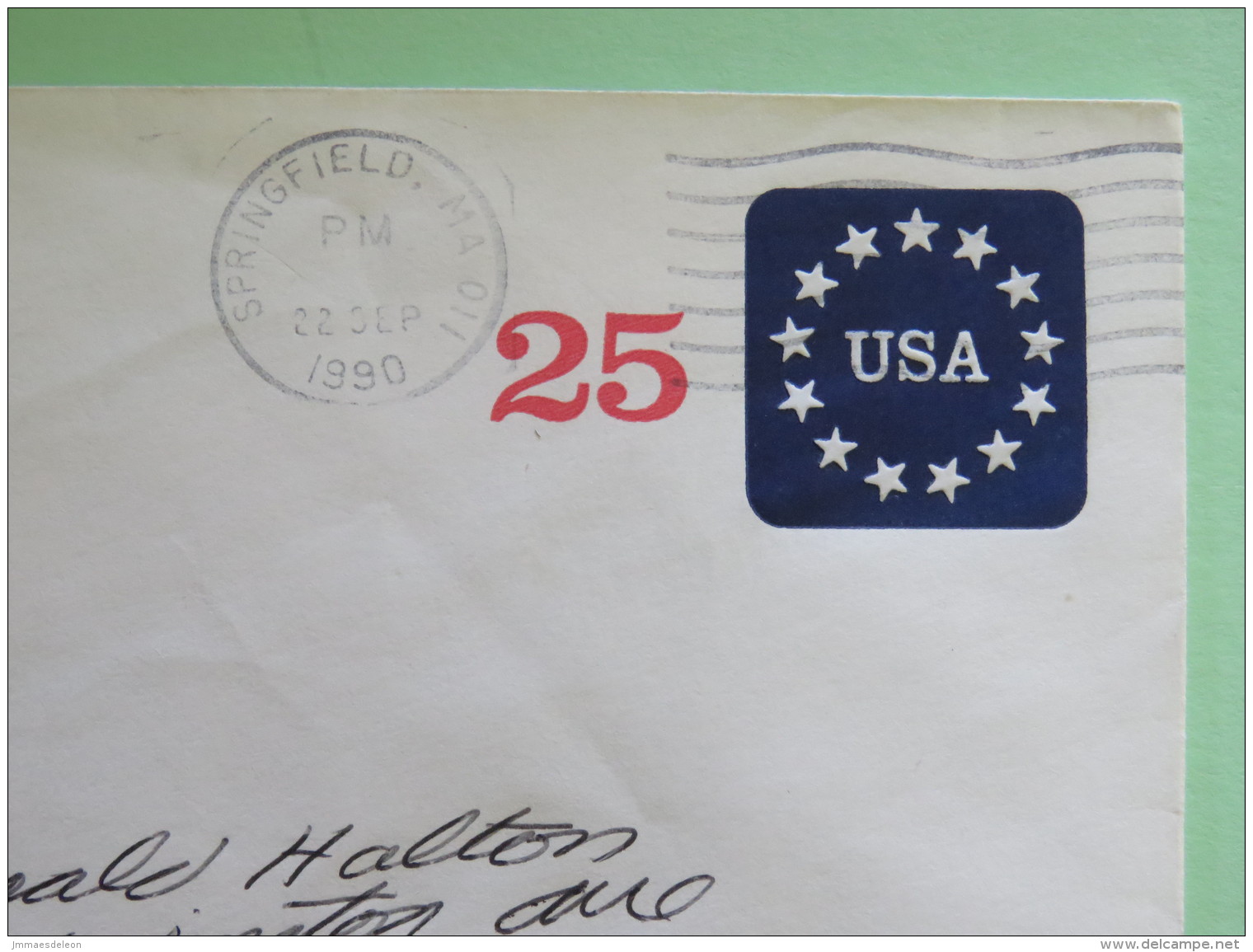 USA 1990 Stationery Cover Stars 25 C From Hadley - Springfield To Holyoke - 1981-00