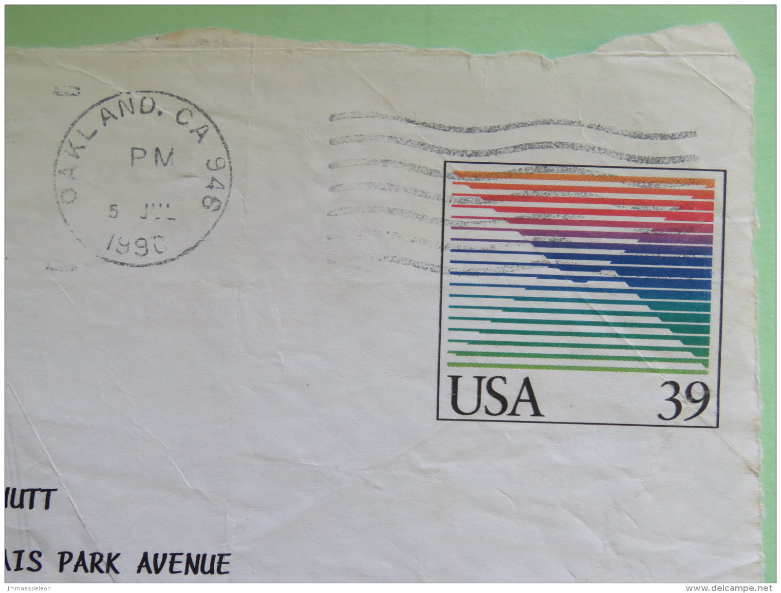 USA 1990 Front Of Aerogramme 39 C From Concord To Jersey U.K. - 1981-00