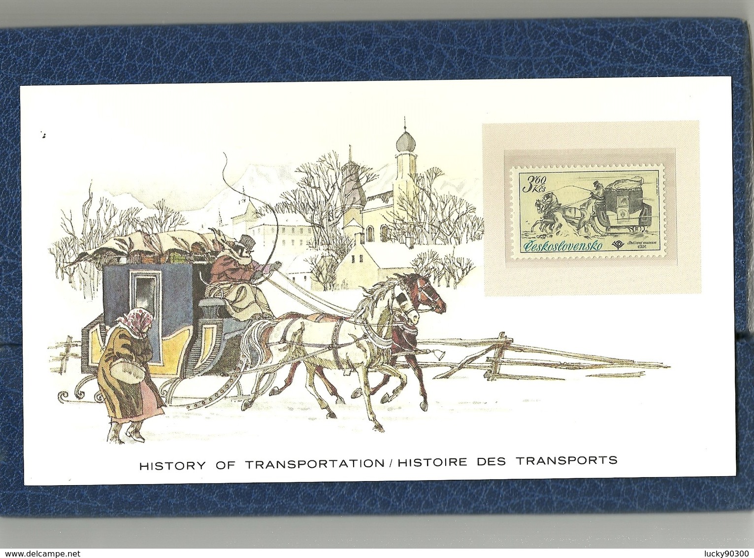 HISTOIRE DES TRANSPORTS - TIMBRE NEUF CZECHOSLOVAKIA TCHECOSLOVAQUIE SUR CARTE  - TRAÎNEAU- CHEVAUX - Altri (Terra)