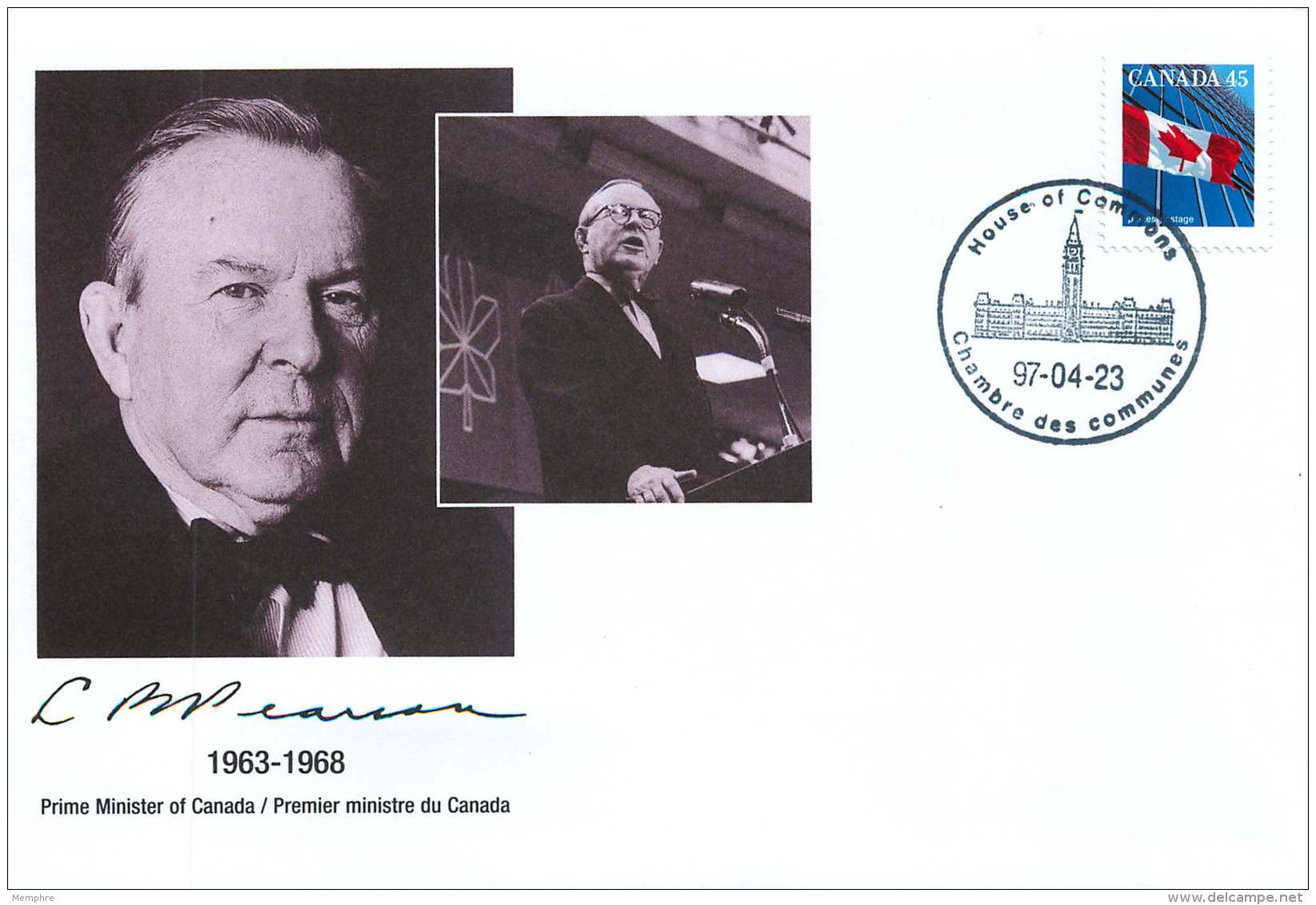 1997 Lester B Pearson  Dilplomat, Nobel Peace Prize Winner, Prime Minister Of Canada S24a-c - Enveloppes Commémoratives