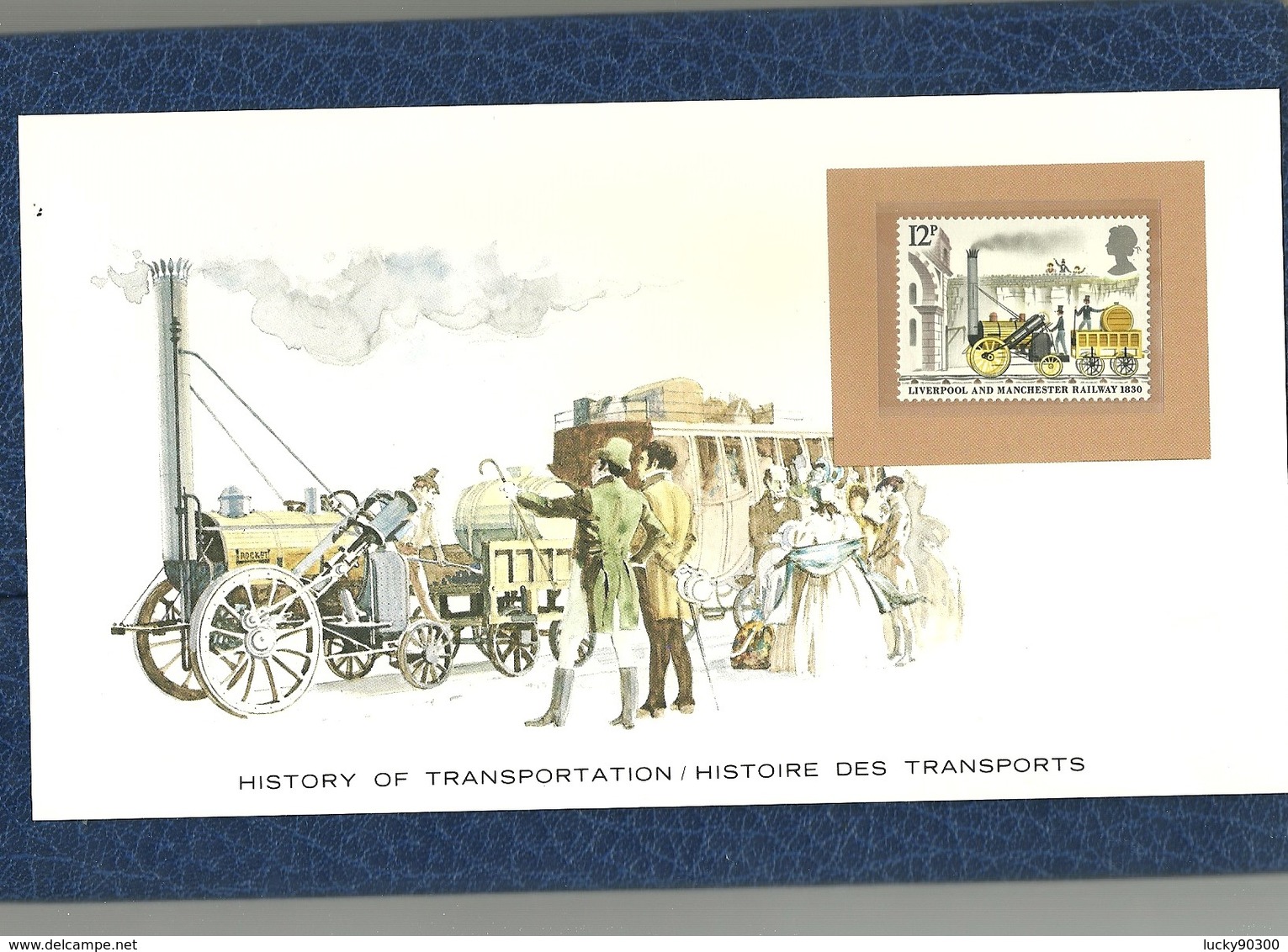 HISTOIRE DES TRANSPORTS - TIMBRE NEUF ENGLAND ANGLETERRE SUR CARTE  - LA FUSEE DE STEPHENSON - Other (Earth)