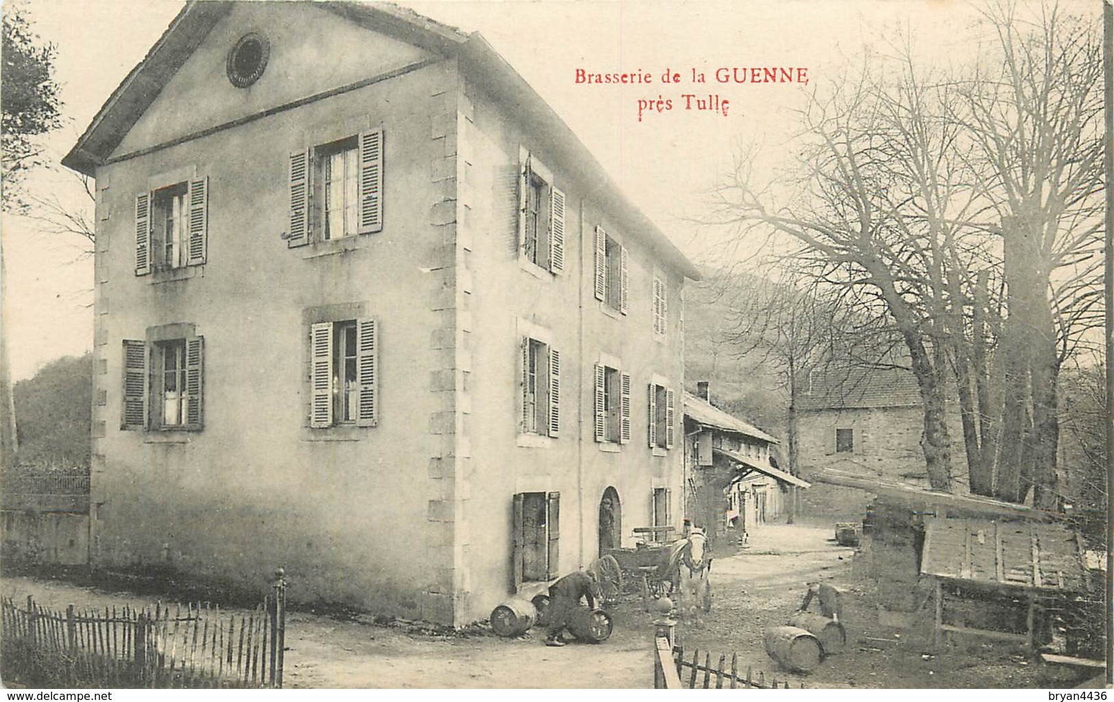 19 - LAGUENNE La BRASSERIE Près  De TULLE - RARE - OUVRIERS AU TRAVAIL ROULEMENT DES FÛTS POUR LE CHARGEMENT - Autres & Non Classés