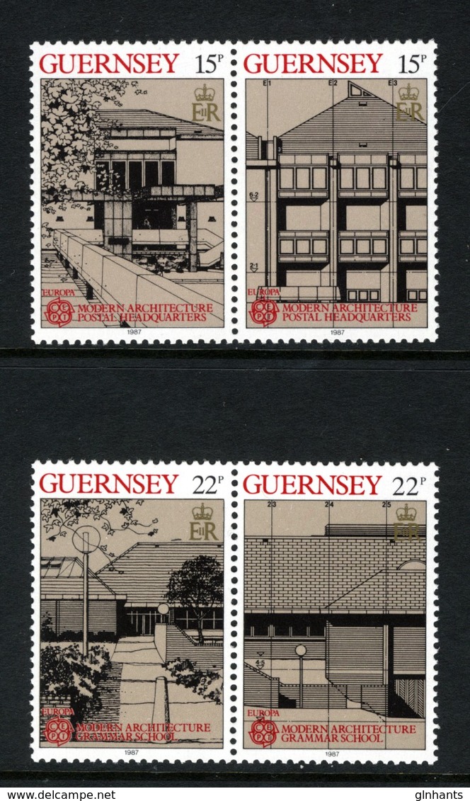 GB GUERNSEY - 1987 EUROPA CEPT MODERN ARCHITECTURE SET (4V) FINE MNH ** SG 394-397 - Guernsey