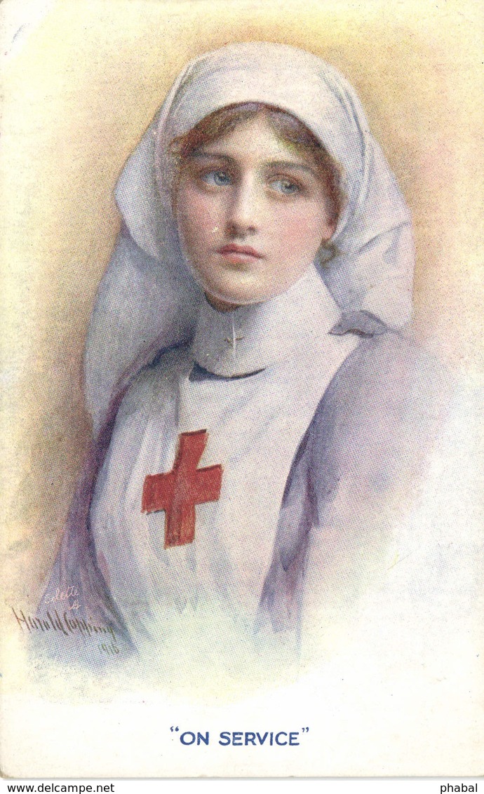 Military, World War I., Red Cross Nun, On Service, Old Postcard - War 1914-18