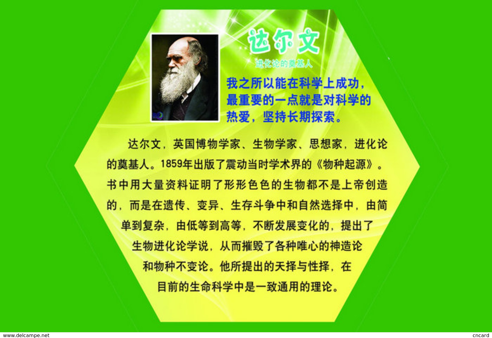 [T31-026 ] Charles Robert Darwin Naturalist, Geologist  Biologist, China Pre-stamped Card, Postal Stationery - Other & Unclassified