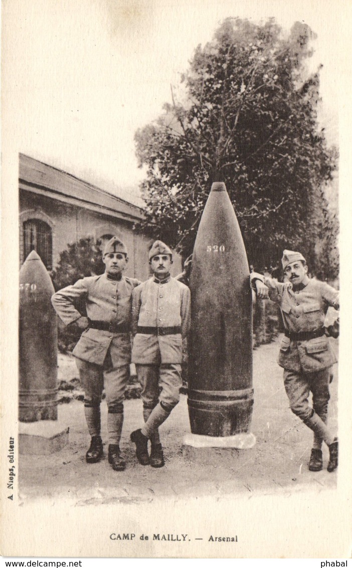 Military, World War I., Soldiers With An Artillery Bullet, Old Postcard - War 1914-18