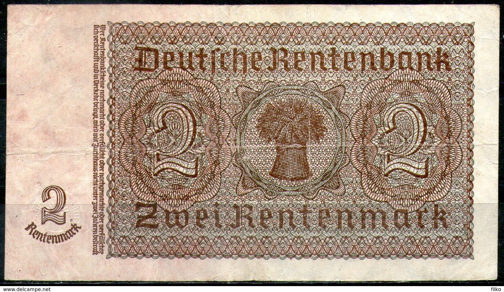 Germany,2 Rentenmark,P.146,1937,as Scan - 2 Rentenmark