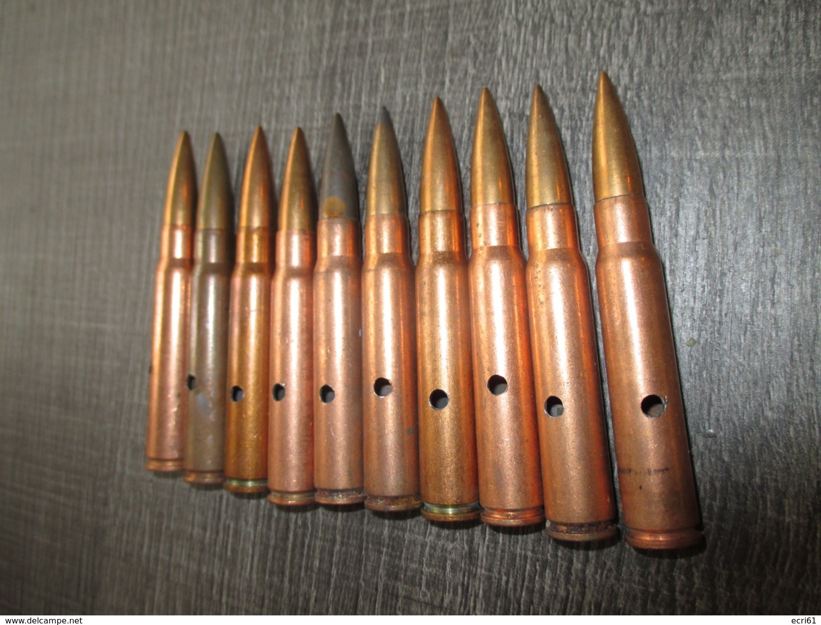 Lot  10 Cartouches 7,92  Mauser Allemande Neutralisées  Légères Cuivrées LS - Decorative Weapons