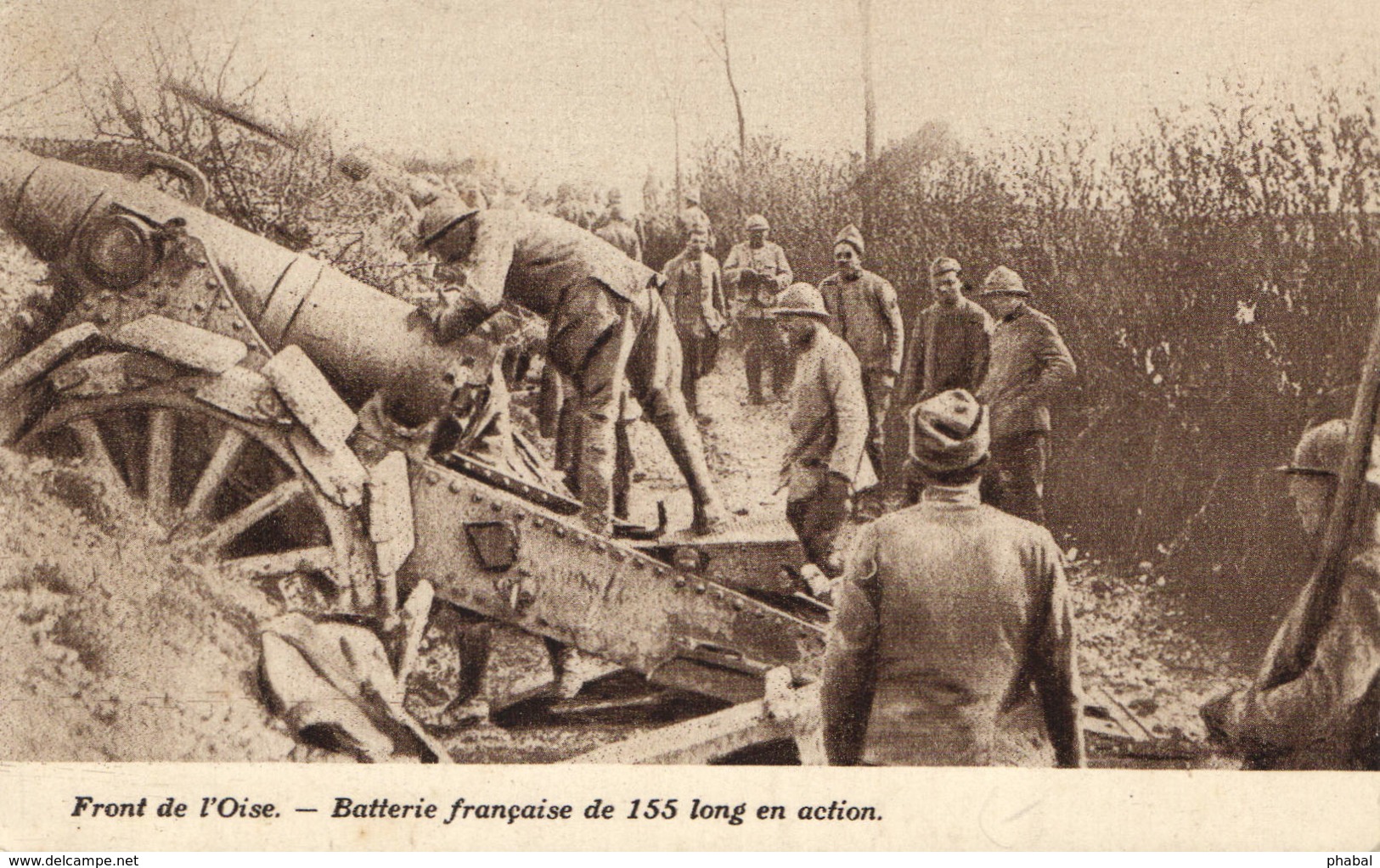 Military, World War I., French 150 Mm Artilley Canon In Action, Old Postcard - Guerre 1914-18