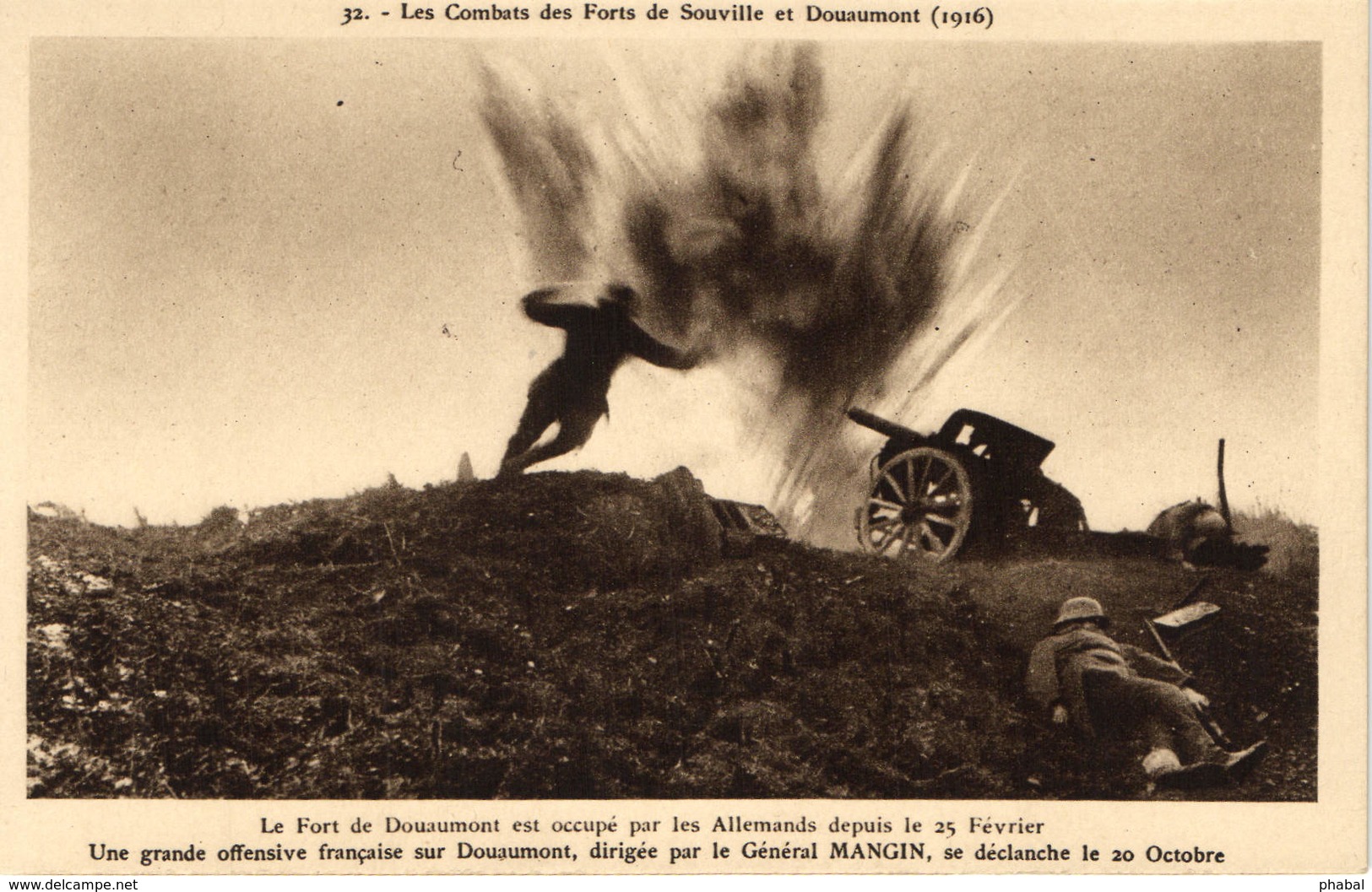 Military, World War I., Artillery Explosion On The Battlefield, Old Postcard - War 1914-18