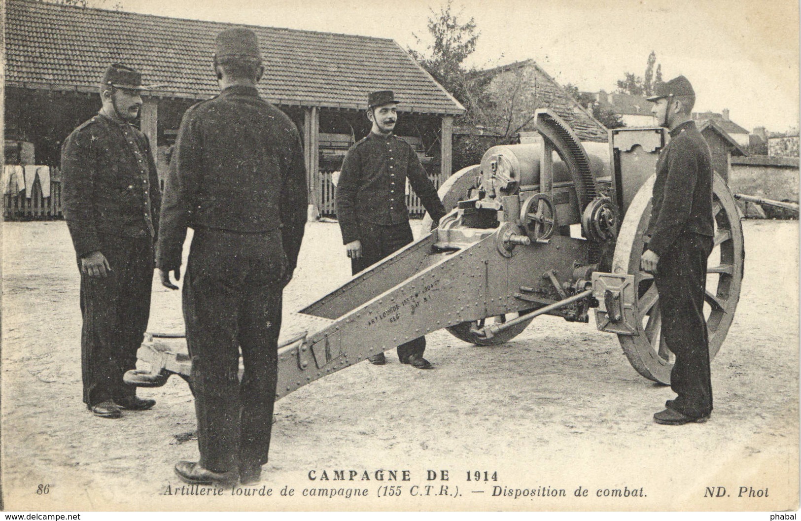 Military, World War I., Artillery Canon, 155 C. T. R., Old Postcard - War 1914-18