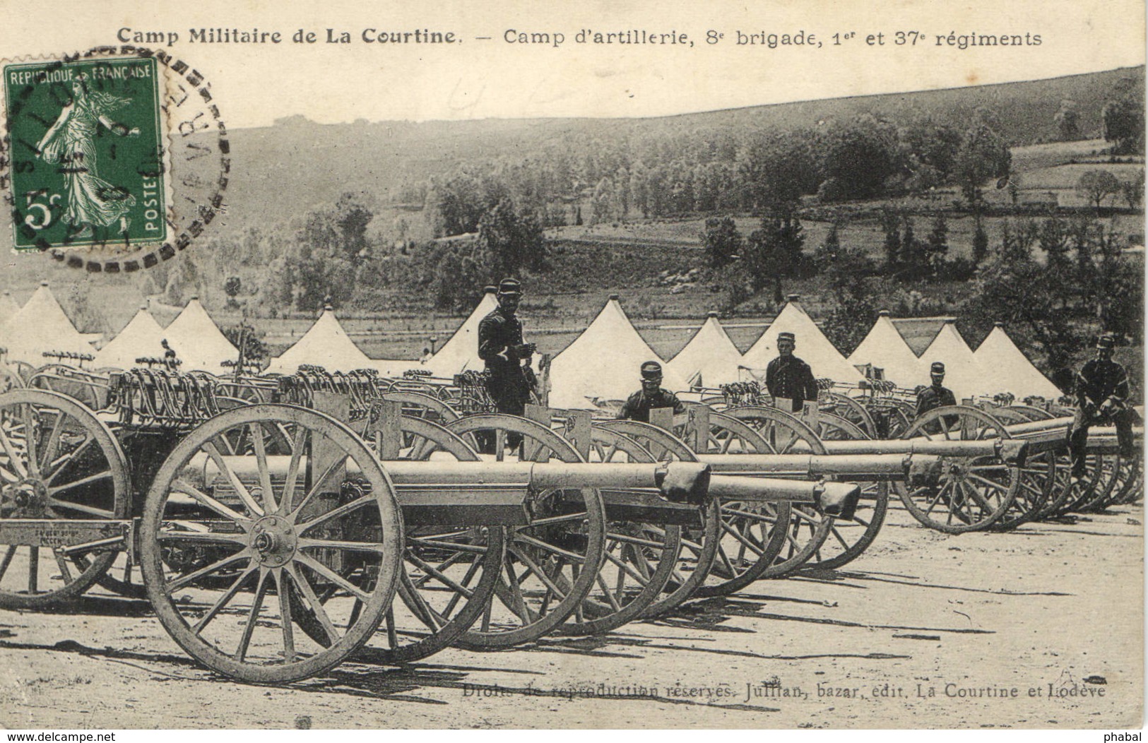 Military, World War I., Artillery Camp, Old Postcard - Oorlog 1914-18