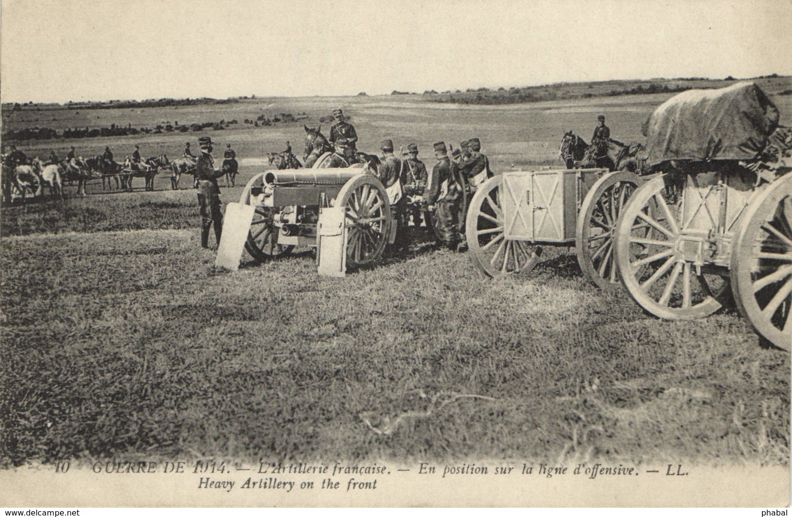 Military, World War I., French Heavy Artillery On The Front, Old Postcard - War 1914-18