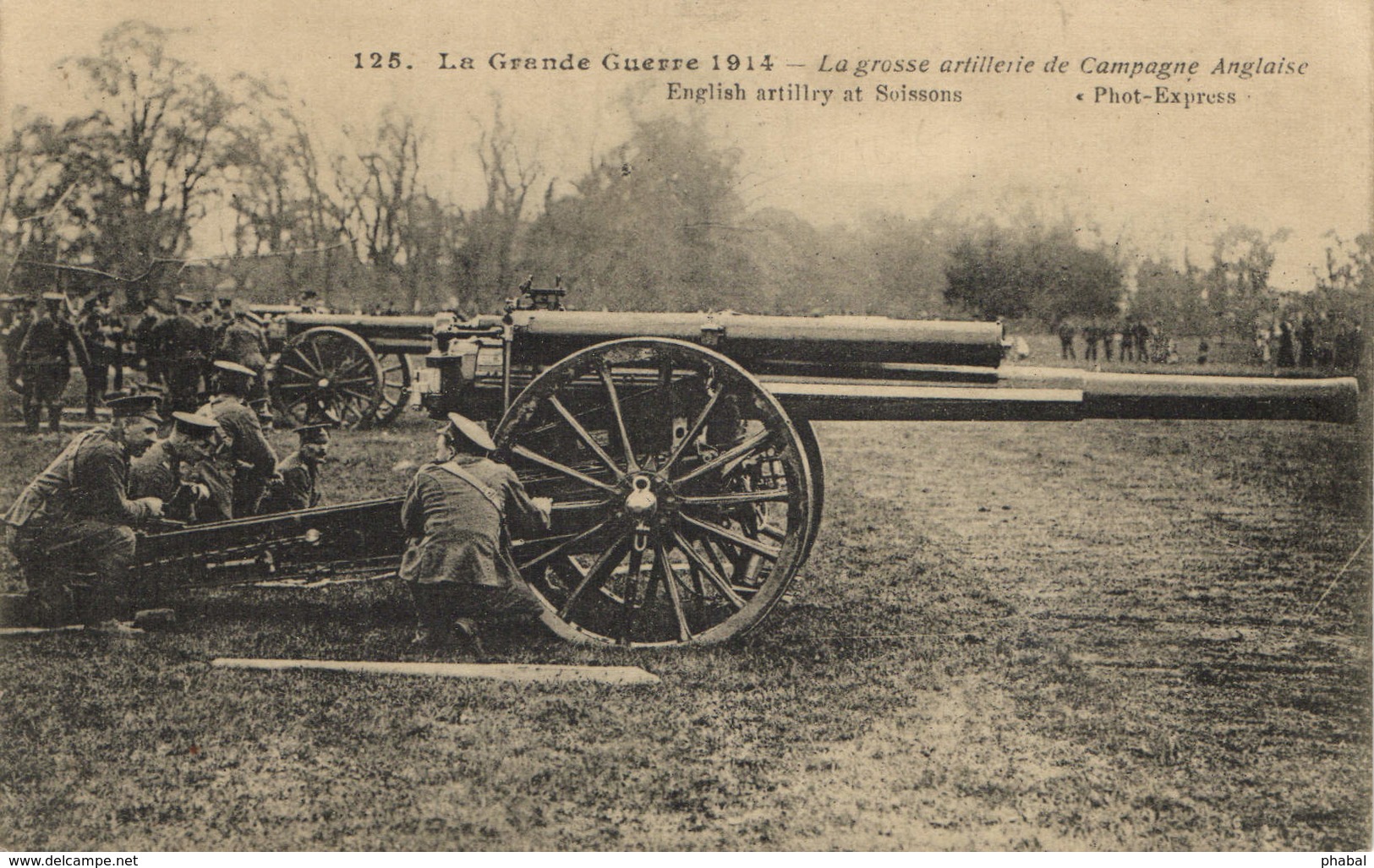 Military, World War I., English Artillery At Soissons, Old Postcard - War 1914-18