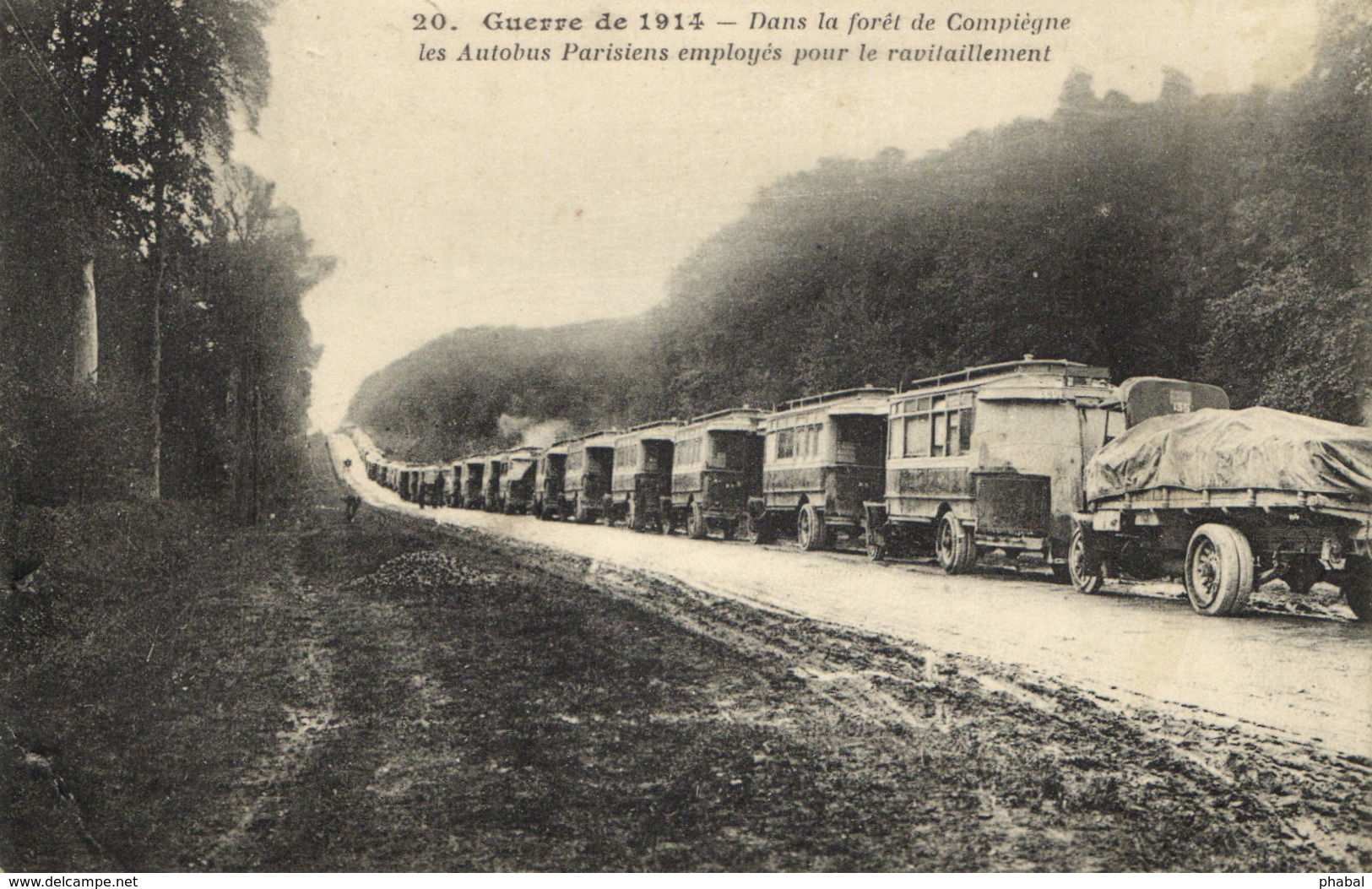 Military, World War I., Autobus Convoy, Old Postcard - War 1914-18