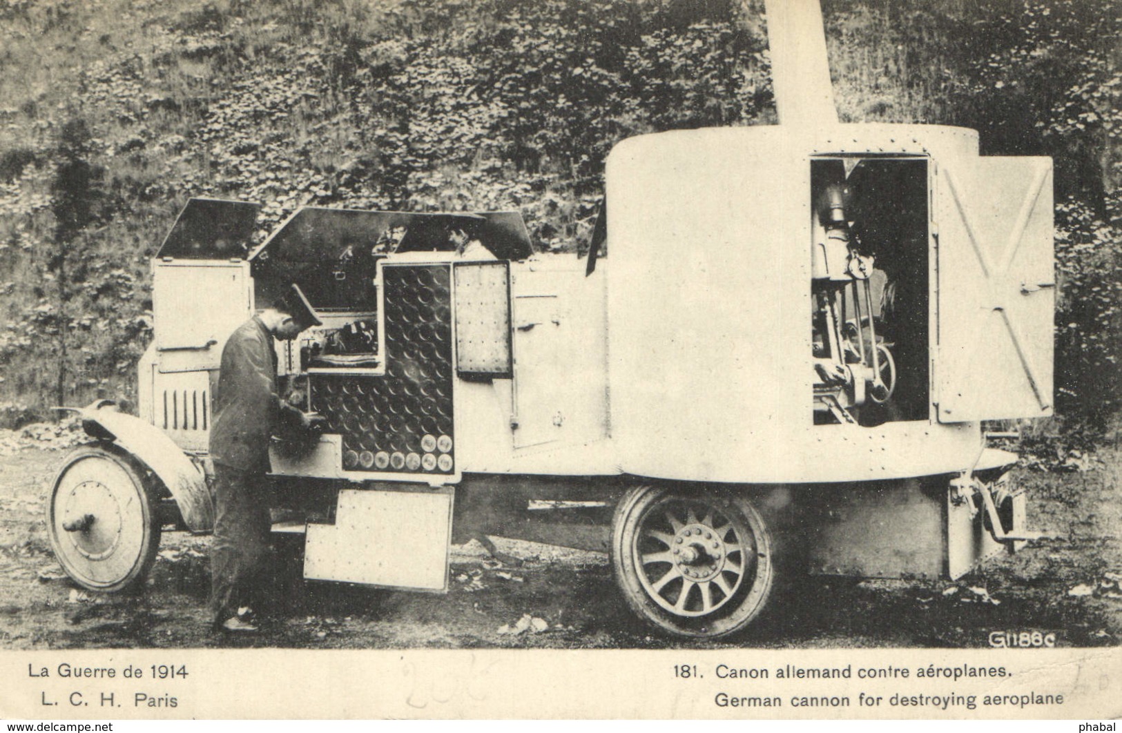 Military, World War I., German Anti Aircraft Truck, Old Postcard - War 1914-18