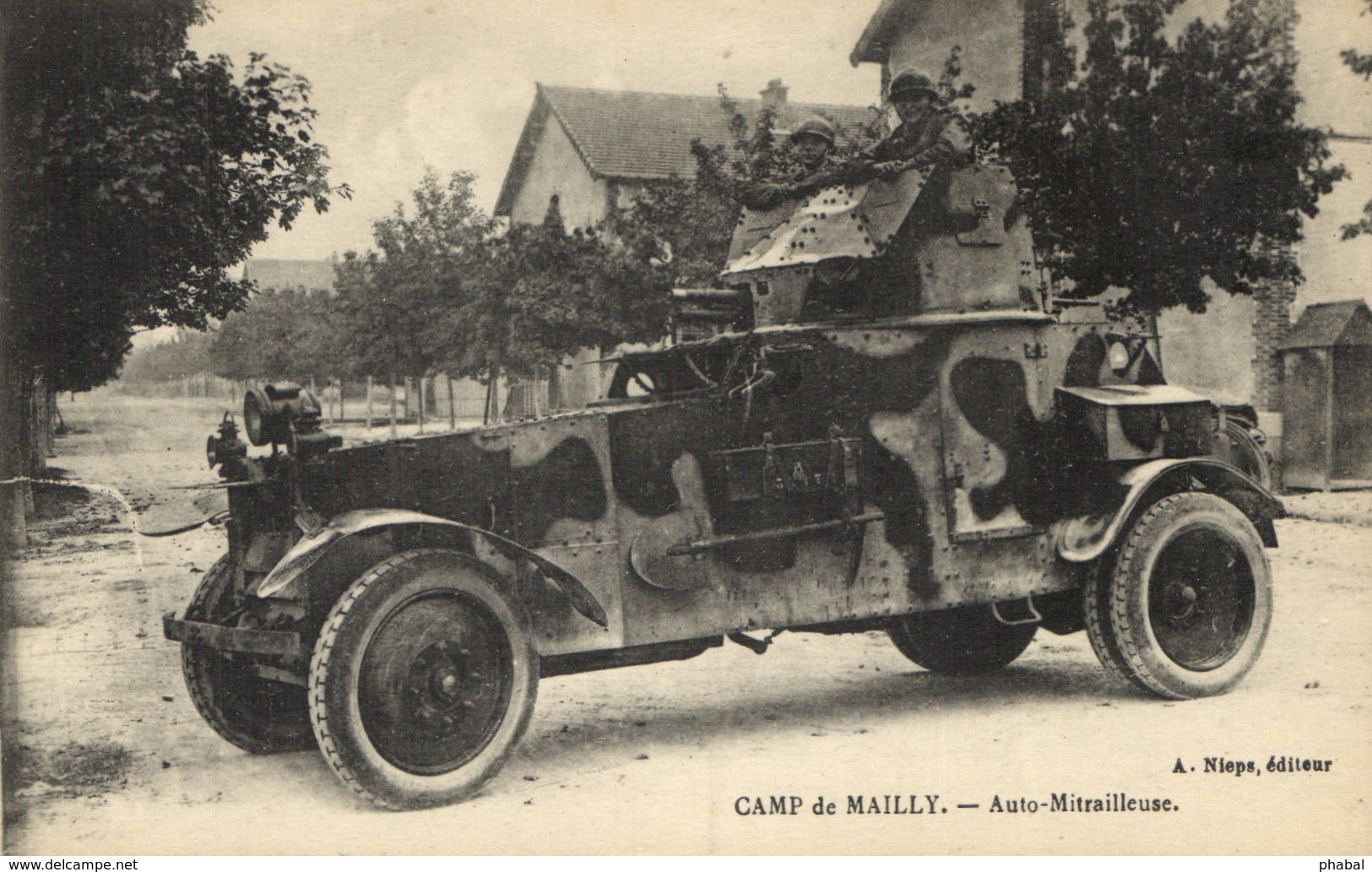 Military, World War I., Armored Military Auto, Old Postcard - War 1914-18