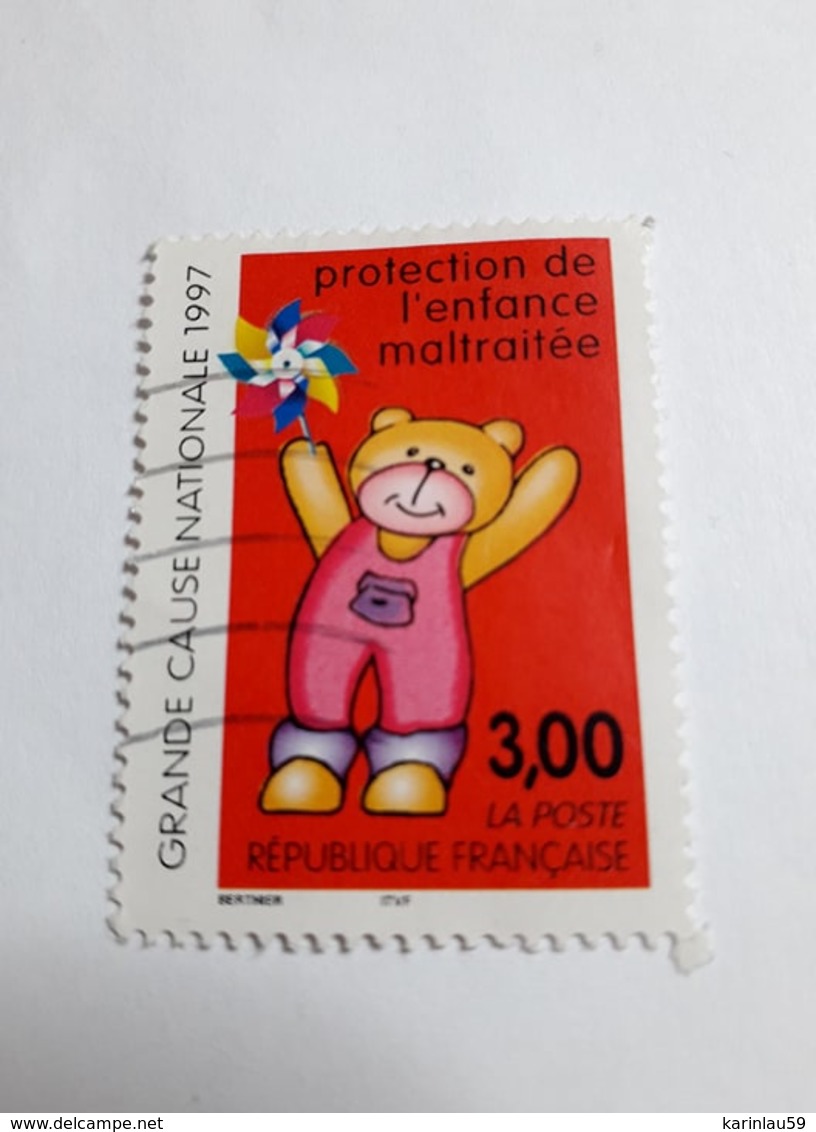 Timbre France Oblitéré 1997  N° 3124 - Protection De L'enfance Maltraitée - Used Stamps