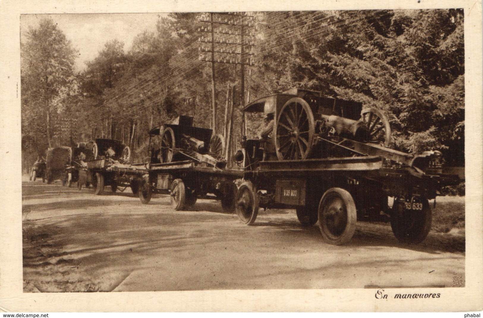 Military, World War I., Artillery Transporter Trucks, Old Postcard - War 1914-18