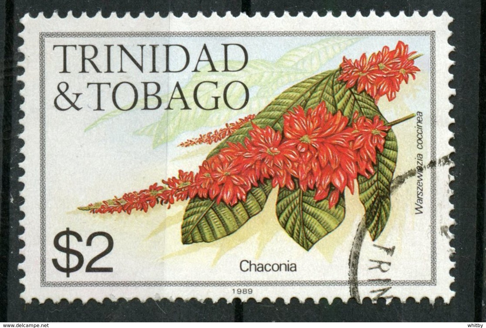 Trinidad And Tobago 1989 $2.00  Chaconia Issue #404j  Stamp Is Used - Trinidad & Tobago (1962-...)