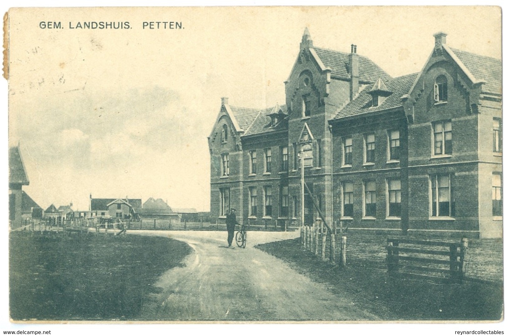 Netherlands 1925 Petten Gem.Landhuis Pc Used To Hilversum, TPO, Alkmaar Pmark - Other & Unclassified