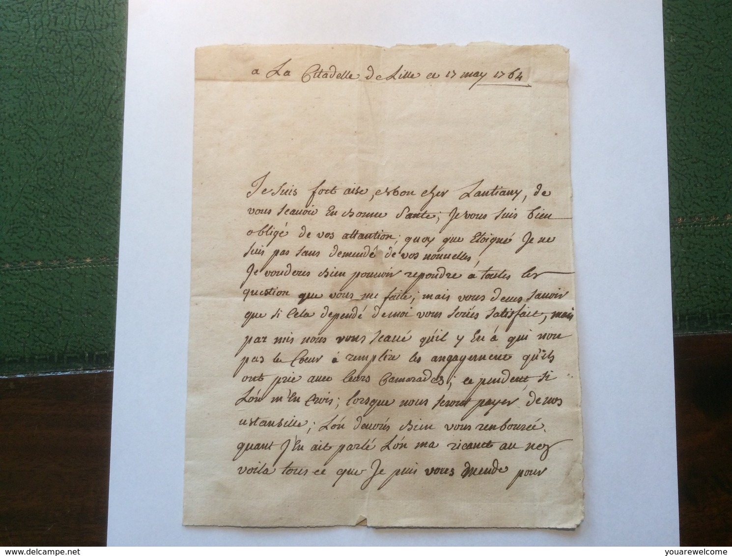 CITADELLE DE LILLE 1764 Lettre Enigm. Signé Lombus > Carpentras  (France Prephilatelie Cover - 1701-1800: Vorläufer XVIII