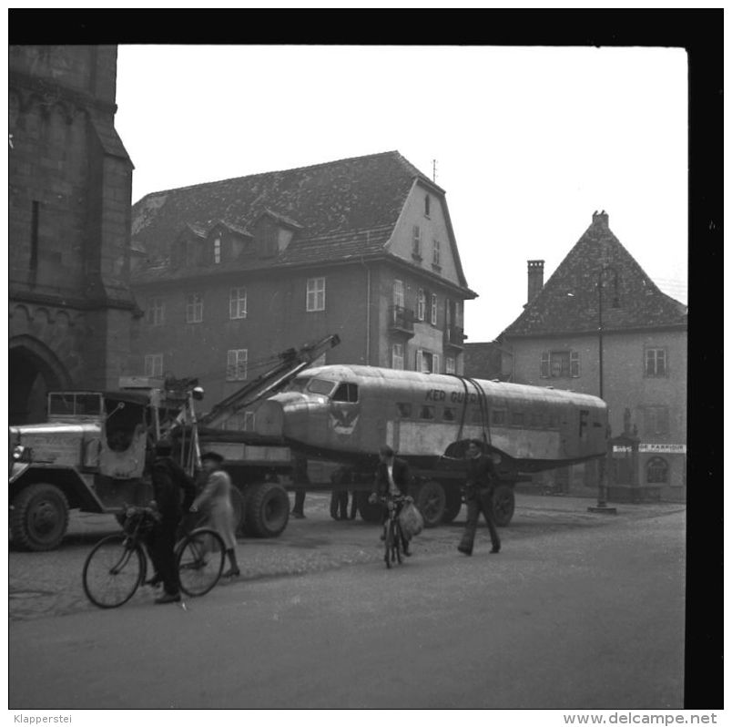 Lot De 20 Négatifs Transport D'un Avion Au Markstein Haut-Rhin Vallée De Thann Novembre 1949 Transports Koenig - Autres & Non Classés