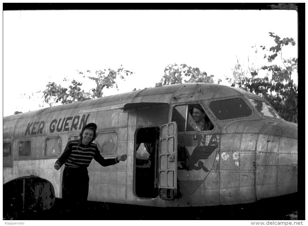 Lot de 20 Négatifs Transport d'un Avion au Markstein Haut-Rhin Vallée de Thann Novembre 1949 Transports Koenig