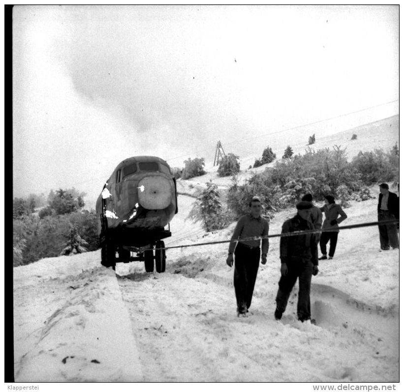 Lot de 20 Négatifs Transport d'un Avion au Markstein Haut-Rhin Vallée de Thann Novembre 1949 Transports Koenig