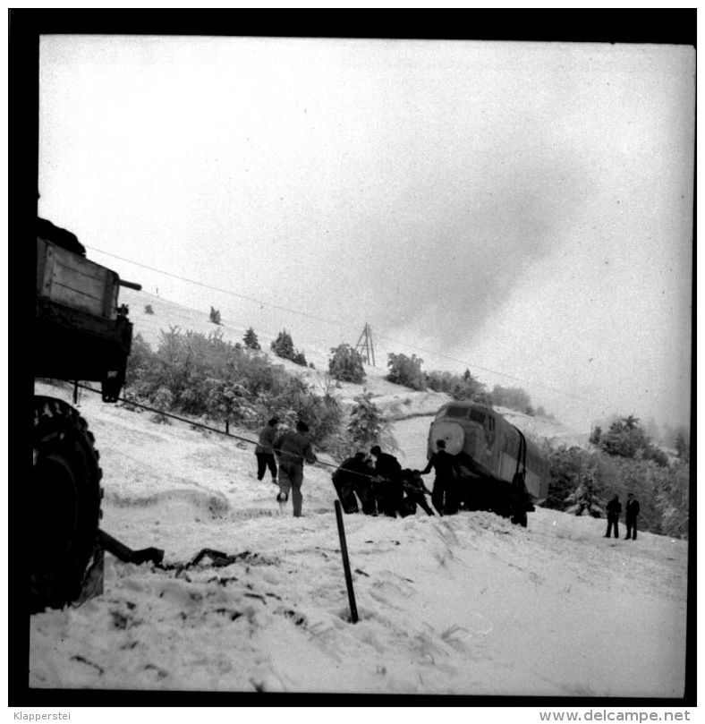 Lot de 20 Négatifs Transport d'un Avion au Markstein Haut-Rhin Vallée de Thann Novembre 1949 Transports Koenig