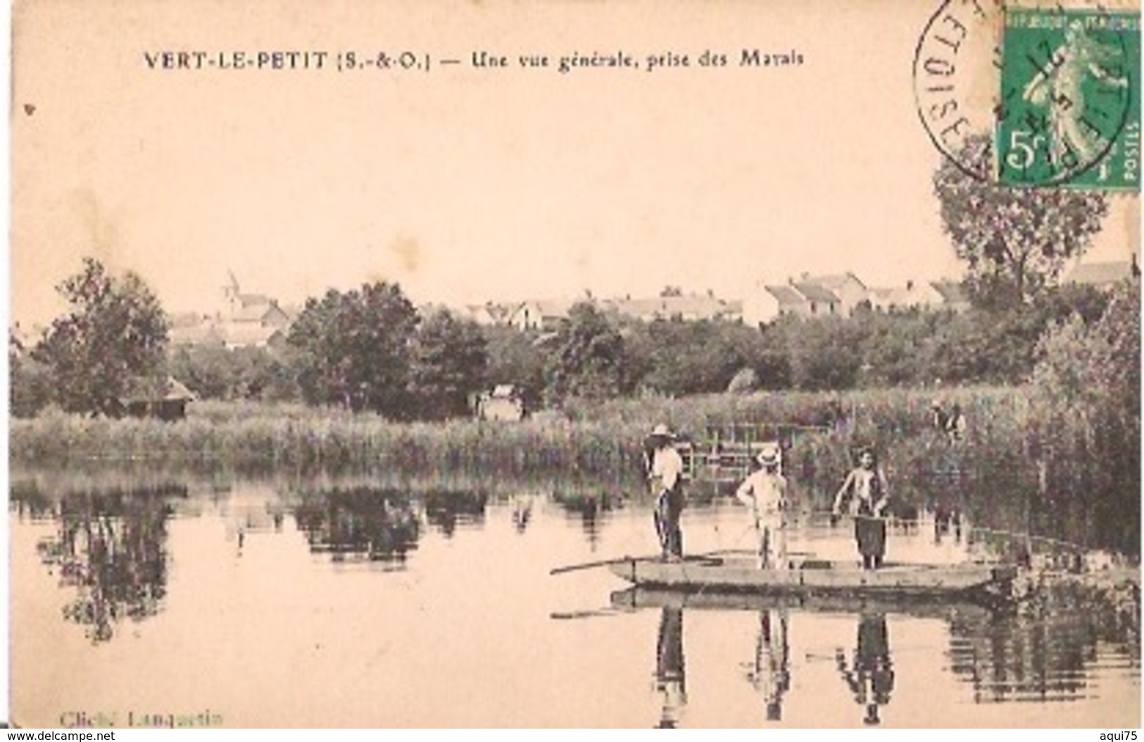 VERT-LE-PETIT    Une Vue Générale,prise Des Marais(BARQUE OCCUPÉE) - Vert-le-Petit