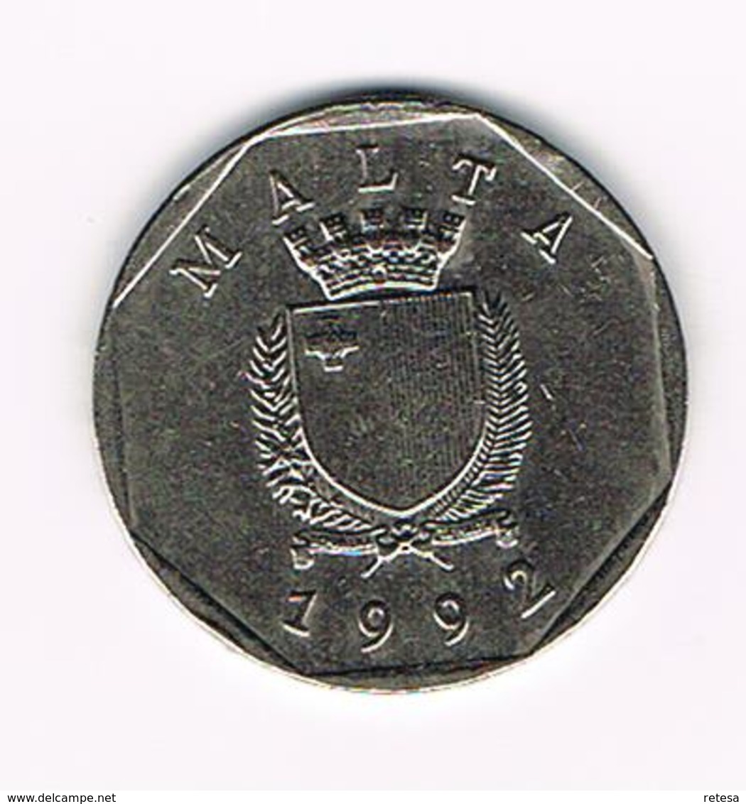 / MALTA  50  CENTS  1992 - Malte