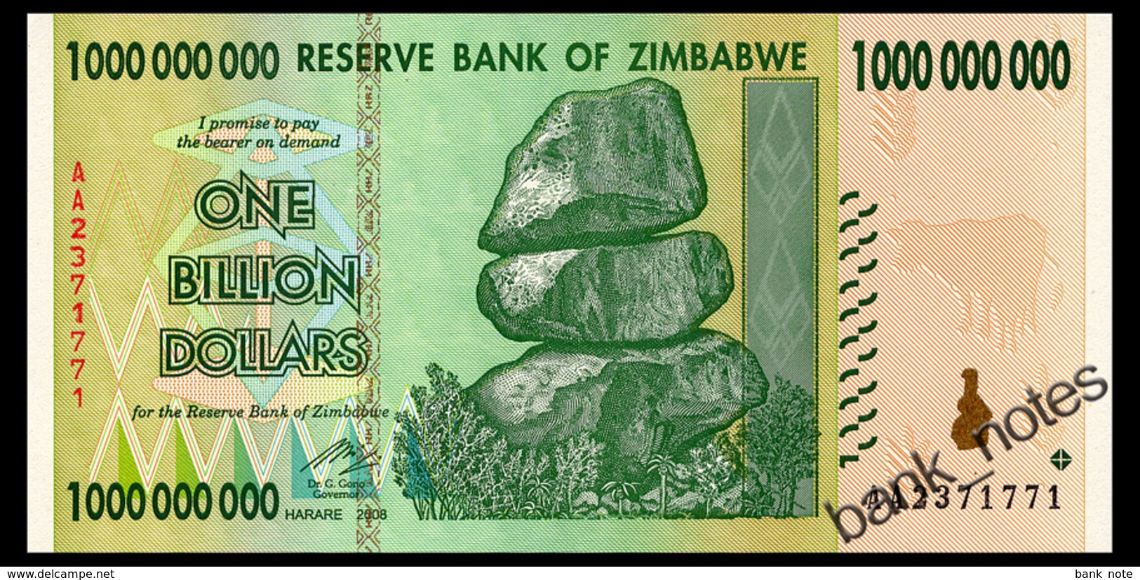 ZIMBABWE 1 MLRD DOLLARS 2008 Pick 83 Unc - Zimbabwe